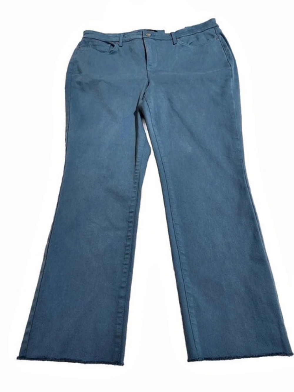 NYDJ Women's Size 14 Sheri Slim Ankle Stretch Jeans with Frayed Hems Blue NWT 07